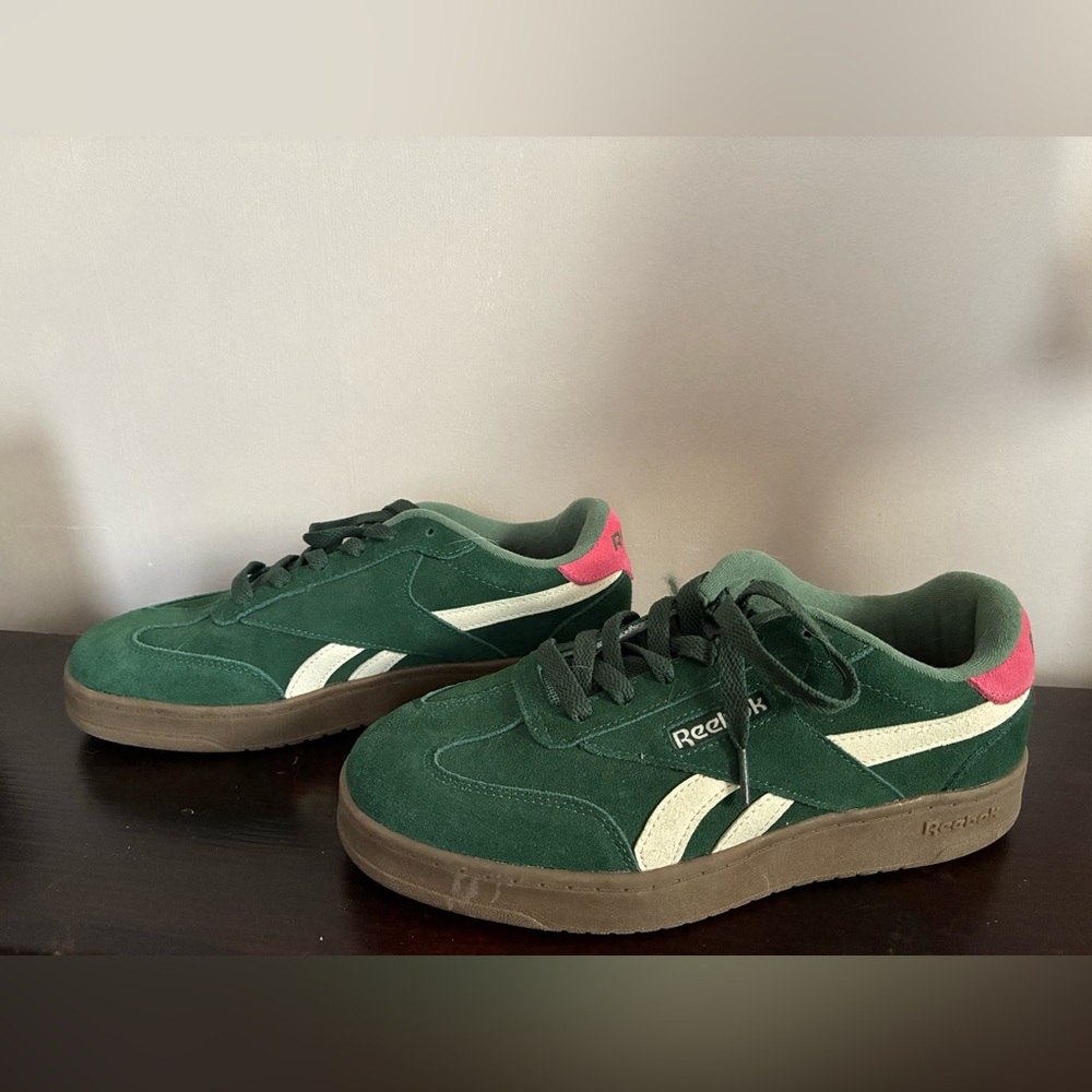 Reebok Forest Green and White Sneakers